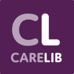 Logo Carelib sur fond de couleur violet