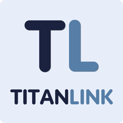 logo titanlink sur fond de couleur bleu ciel